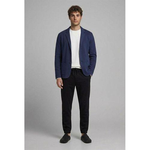 Cep Detaylı Triko Ceket İndigo - Wenders Bisiklet Yaka Basic Sweatshirt Ekru - Akira Örme Pike Kumaş Pantolon Siyah