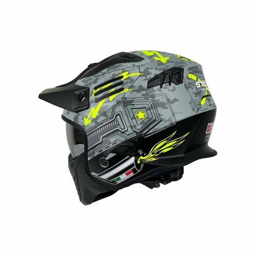 Kask Fullface Tokyo X2 Trooper Sway Gri-Neon Yeşil M
