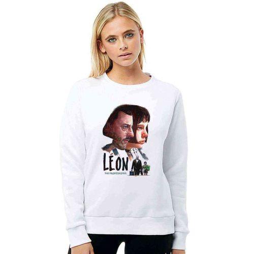 Mathilda & Leon Sevginin Gücü The Baskılı Beyaz Kadın Sweatshirt