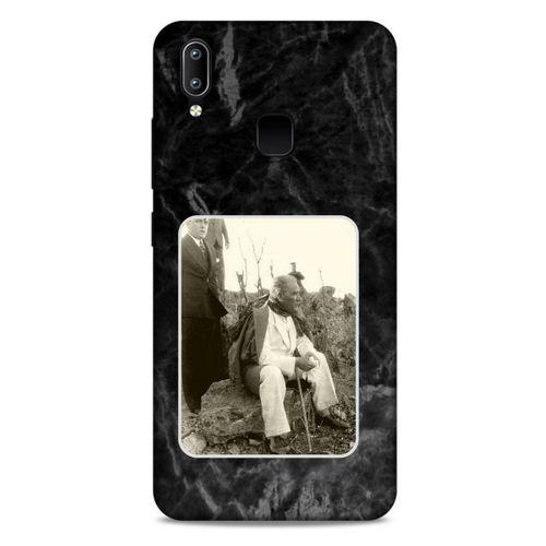 Casper Via A4 Kılıf Atatürk (29) Arka Koruma Kılıfı Siyah Mermer