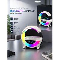 Bluetooth Hoparlör 15w Kablosuz Hızlı Şarj Led Gece Lambası
