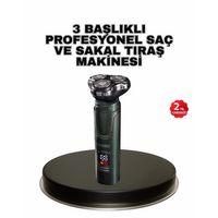 Kablosuz Profesyonel Erkek Bakım Seti – 3 Başlıklı, 3d Akıllı Kesim, Taşınabilir