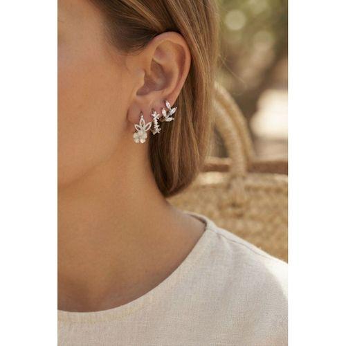 3 lü Set Çiçek Model Gümüş Renk Kadın Küpe