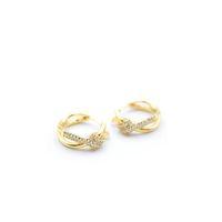 Taşlı Halka Küpe - Altın