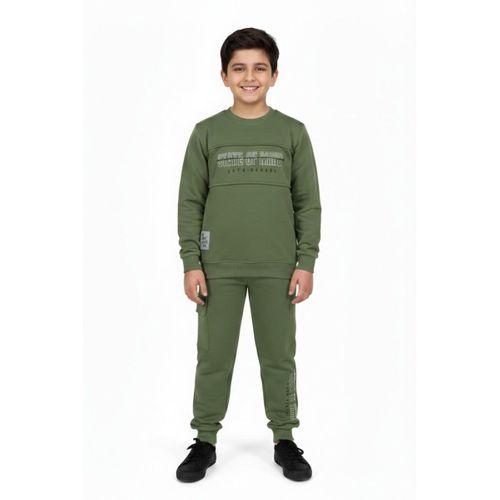 Erkek Çocuk Önü Baskılı Sweatshirt Ve Eşofman Alt Takım BGL-ST05248