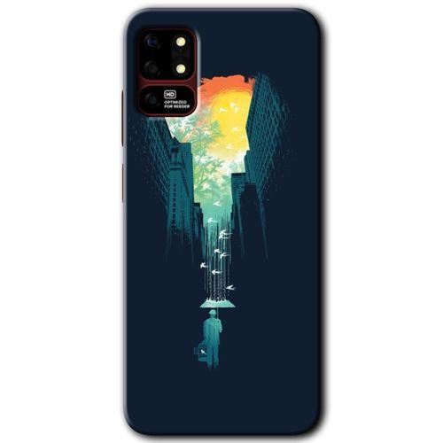 Reeder S19 Max Kılıf HD Desen Baskılı Arka Kapak - City Bird Sky