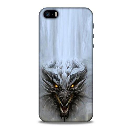 Apple iPhone SE Kılıf Dragons (11) Tam Koruma Beyaz Ejderha