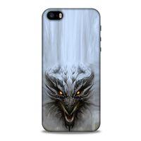 Apple iPhone SE Kılıf Dragons (11) Tam Koruma Beyaz Ejderha