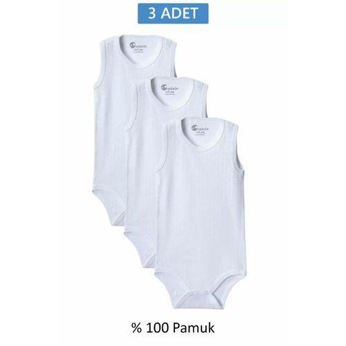Beyaz Askılı Body Zıbın 2-7 YAŞ Çocuklar İçin (3 ADET) Alttan Çıtçıtlı Özel Gereksinimli-D