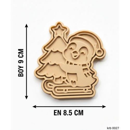 Cam Agacli Noel Pengueni Sekillendirici Kalip Kurabiye Hamur Kesici Seti