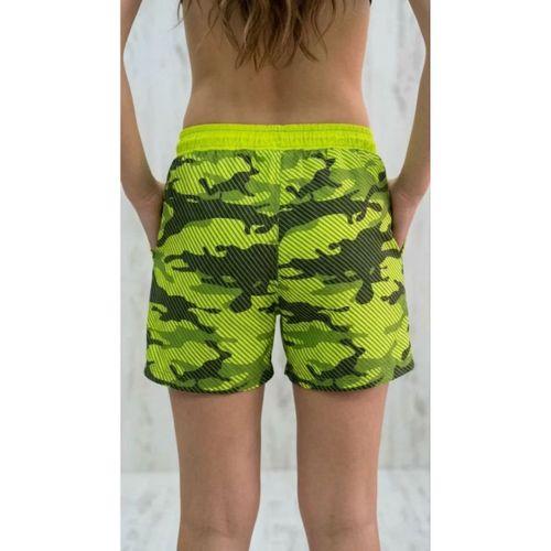 Deniz Şortu Fermuarlı Cepli File Astarlı Hızlı Kuruyan Premium - Neon Yeşili