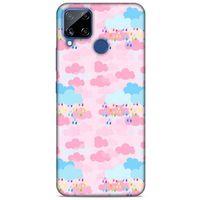 Oppo Realme C15 Kılıf Pastel Renkler (49) Ultra Silikon Kılıf Şeker Pembe Mavi