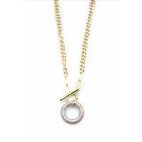 Taşlı Zincir Kolye - Altın