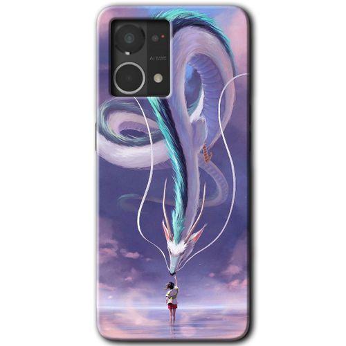 Oppo Reno 7 4G Kılıf HD Desen Baskılı Arka Kapak+Temperli Cam - Dragon Snake
