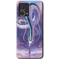 Oppo Reno 7 4G Kılıf HD Desen Baskılı Arka Kapak+Temperli Cam - Dragon Snake