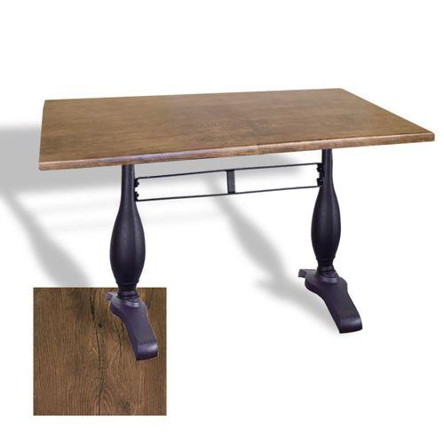 Dockers Çipa 3011 Döküm Ayak Masa 80x120 cm - (Werzalit, Wermodin ve Allzalit Tabla) - Rustic Dark