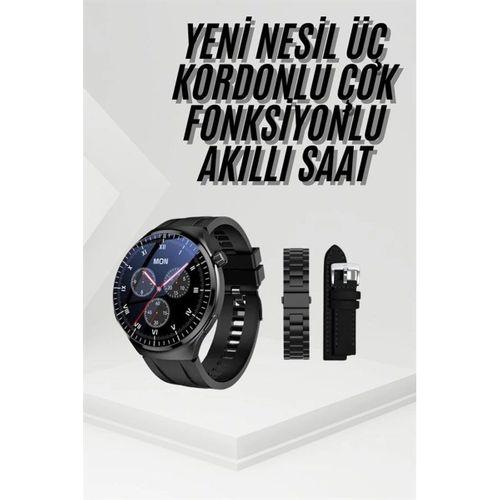 Amoled Ekran Metal Deri Silikon Kordonlu Uyku Ve Sağlık Takibi