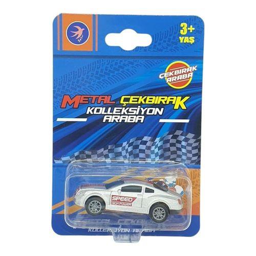 Çek Bırak Metal Küçük Arabalar 8 cm - SH40031 - Gri Spor Araba