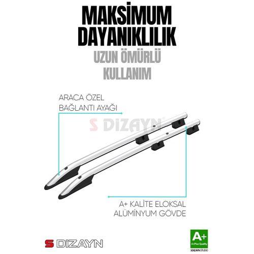 S-Dizayn Peugeot Bipper Aluminyum Gri Tavan Çıtası Sport Model 2008 Üzeri A+ Kalite