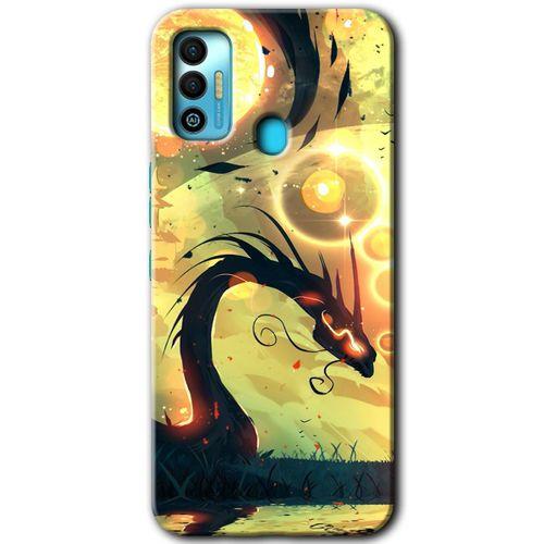 Tecno Spark 7T Kılıf HD Desen Baskılı Arka Kapak - Digital Dragon + Kırılmaz Cam