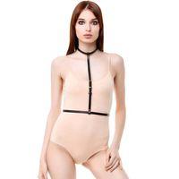 Tek Sıralı Boyun Bel Deri Harness - Brf188