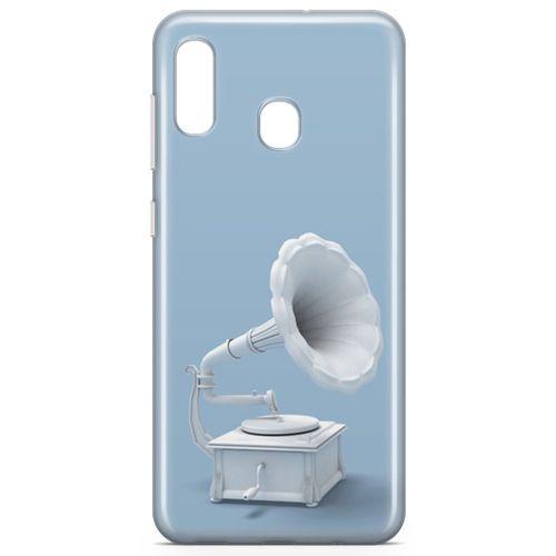 Samsung Galaxy A40 Kılıf Gramofon Arka Kapak Koruma Desenli Full Koruyucu