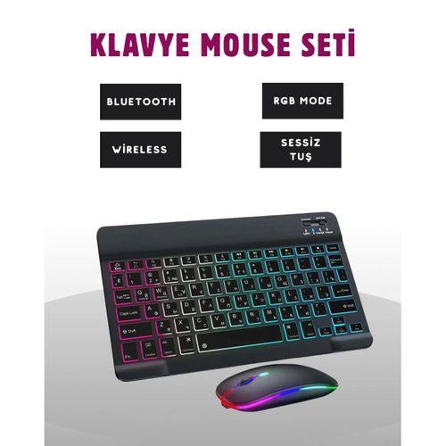 Türkçe Q Klavye Düzenli Rgb Kablosuz Klavye Mouse Set