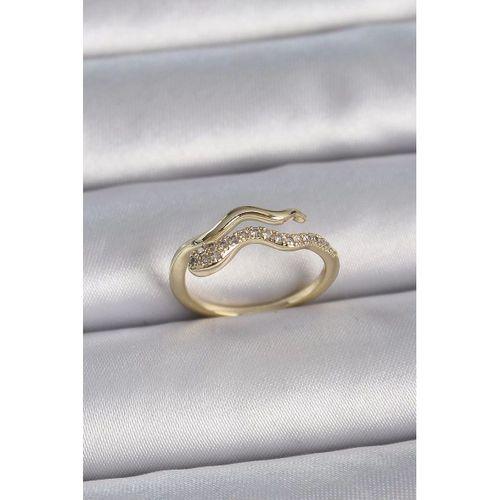 pilelistore Pirinç Gold Renk Zirkon Taşlı Yılan Ayarlanabilir Model Kadın Yüzük - TJ-BYK3368