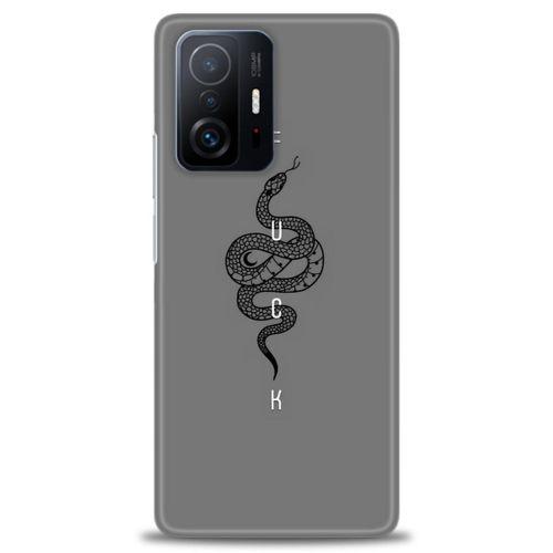 Xiaomi Mi 11T Pro Kılıf HD Baskılı Kılıf - Siyah Yılan + Tam Ekran Koruyucu