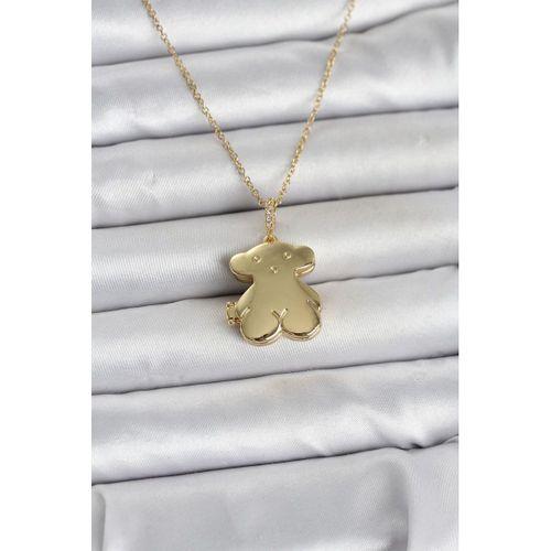 316L Çelik Zincir Gold Renk Ayıcık Model Açılabilir Kadın Kolye