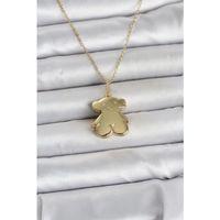 316L Çelik Zincir Gold Renk Ayıcık Model Açılabilir Kadın Kolye