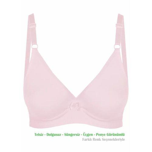 Alışveriş Meydanı Kadın Pudra Basic Üçgen Penye Sütyen