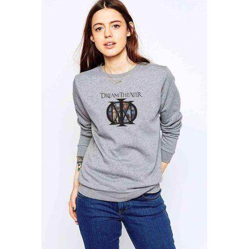 Dream Theater Majesty Art Metal Rock Baskılı Gri Kadın Sweatshirt