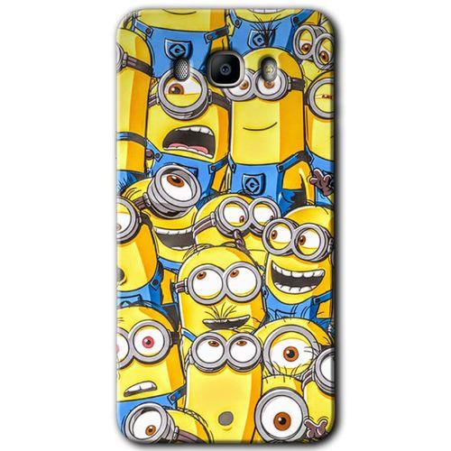 Samsung Galaxy J7 2016 Kılıf HD Desen Baskılı Arka Kapak + Temperli Cam - Minion Ordusu