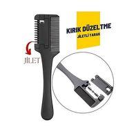 Saç İnceltme ve Şekillendirme Tarağı Çift Fonksiyonlu Saç Kırığı İçin Saç İncelten Jiletli Tarak 714779