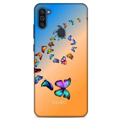 Samsung Galaxy M11 Kılıf Kelebek Etkisi (49) Ultra Silikon Kılıf Şeker Pembe Mavi