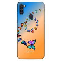 Samsung Galaxy M11 Kılıf Kelebek Etkisi (49) Ultra Silikon Kılıf Şeker Pembe Mavi