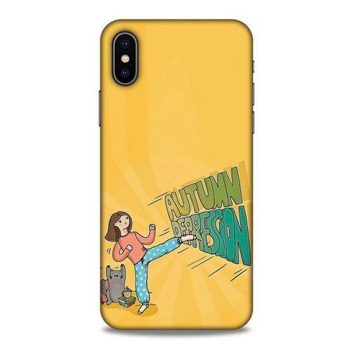 Apple Iphone X Kılıf Depresyon (44) Tough Armor Kılıf Mor Kahve