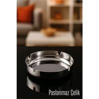 Paslanmaz Yuvarlak Küllük - Metal Kül Tablası - Masaüstü Küllük
