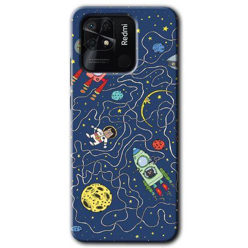 Xiaomi Redmi 10C Kılıf HD Desen Baskılı Arka Kapak - Kedi Galaksi