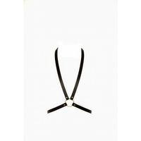 Siyah Kadın Kemer Metal Halka Detaylı Deri Vücut Aksesuarı - Brf131