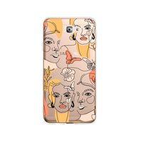 Samsung J7 Prime Line Style Desenli Premium Şeffaf Silikon Kılıf