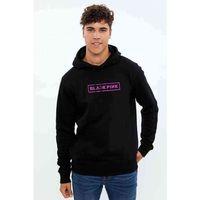 Blackpink Baskılı Siyah Erkek Kapşonlu Sweatshirt