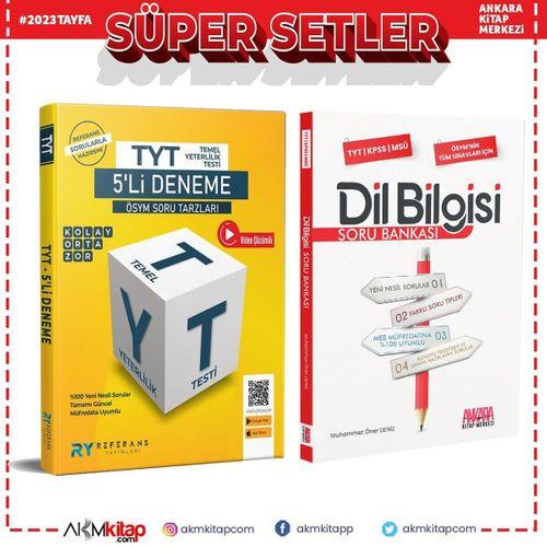 Referans TYT 5 li Deneme ve AKM Dil Bilgisi Soru Bankası Seti 2 Kitap