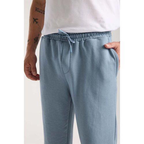 Mendes Baggy Kalıp Diagonal 3 İplik Kumaş Erkek Eşofman Altı Pantolon - Soğuk Mavi