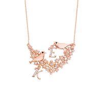 Aşk İncelik İster Kuşlu Harfli Gümüş Kolye GMS1760