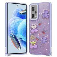 Xiaomi Redmi Note 12 Pro 5G Kılıf Parlayan Simli Kabartma Figürlü Zore Cevze Kapak
