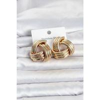 316L Çelik Gold Renk Sarmal Model Kadın Küpe