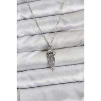 316L Çelik Zincir Gümüş Renk Deniz Anası Model Zirkon Taşlı Kadın Kolye