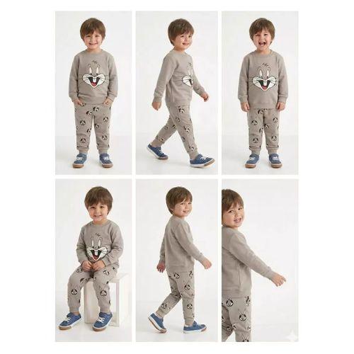 2-5 Yaş Tavşan Baskılı 2 Li Çocuk Takımı